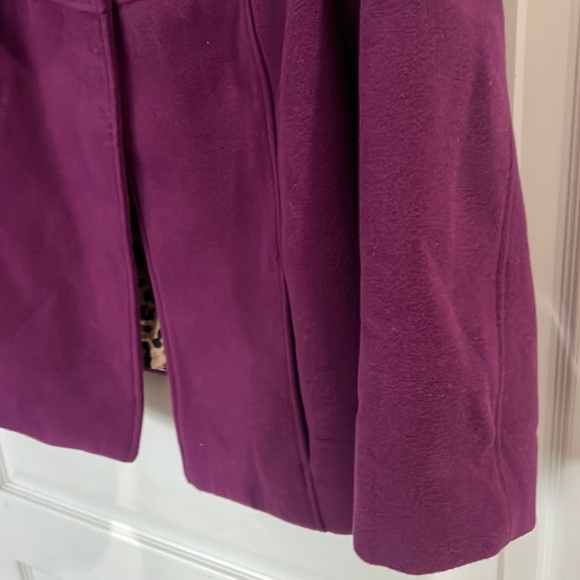 EUC Chicos Size 1 Evening plum colored Jacket w/Leopard Cheetah Fully … - Picture 3 of 8